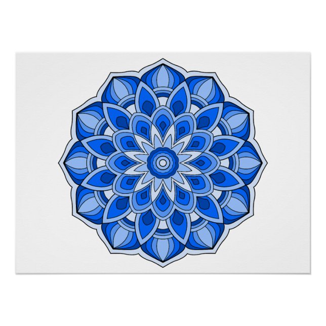 Póster Mandala en azul (Anverso)