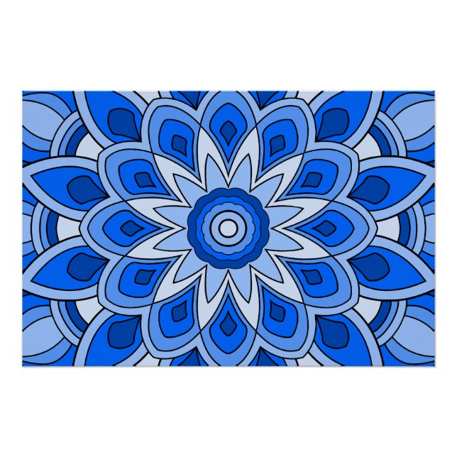 Póster Mandala en azul (Anverso)
