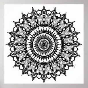 Póster Mandala en blanco