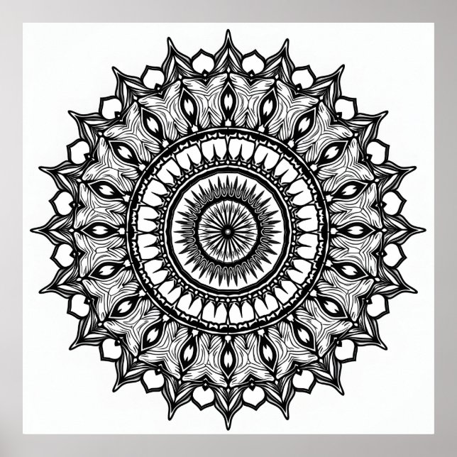 Póster Mandala en blanco (Frente)