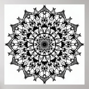 Póster Mandala en blanco