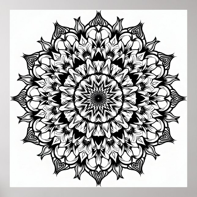 Póster Mandala en blanco (Frente)