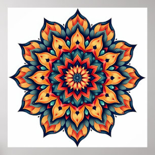 Póster Mandala en blanco