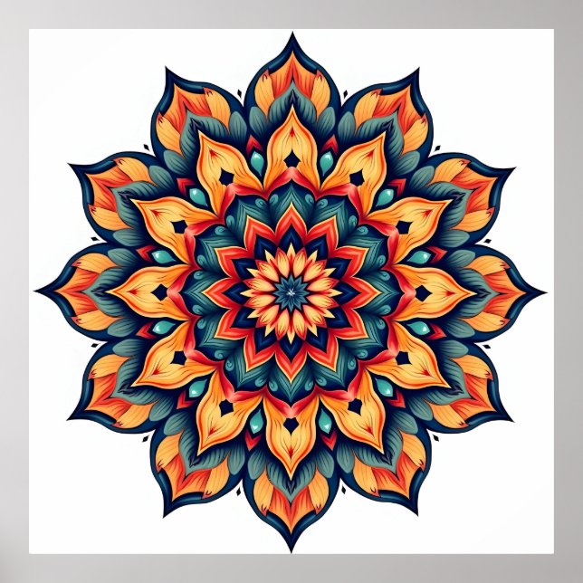 Póster Mandala en blanco (Frente)
