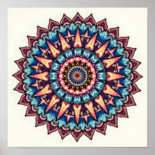 Póster Mandala en blanco