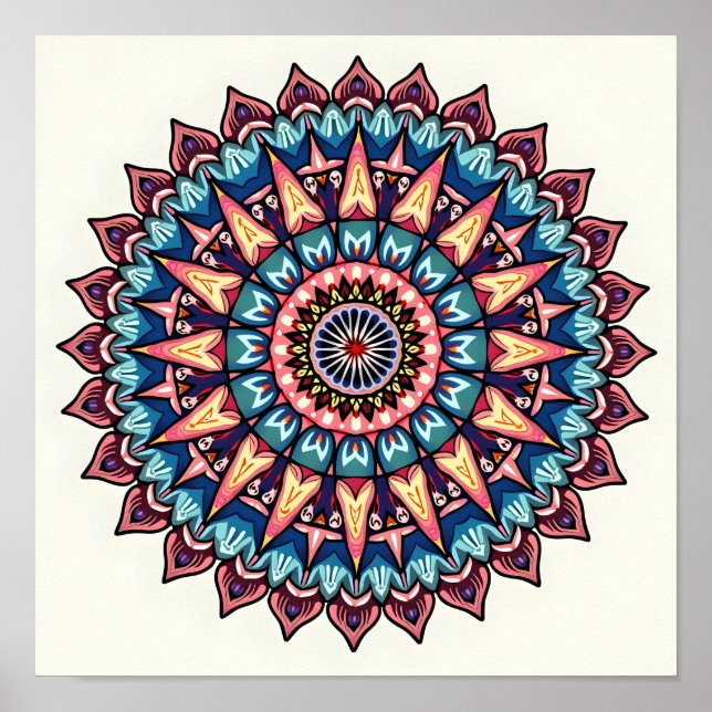 Póster Mandala en blanco (Frente)