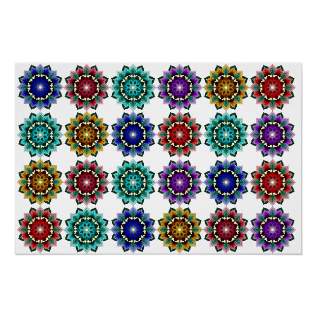 Póster Mandala en varios colores (Anverso)