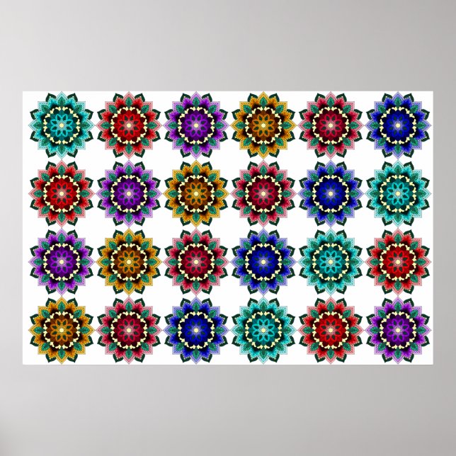 Póster Mandala en varios colores (Frente)