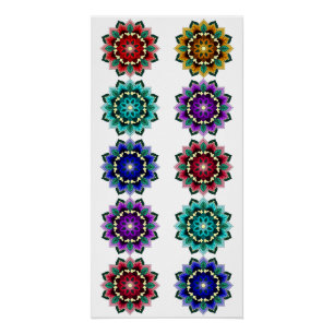 Póster Mandala en varios colores