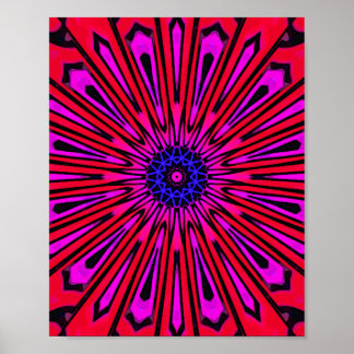 Póster Mándala floral botánico