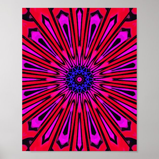 Póster Mándala floral botánico (Frente)