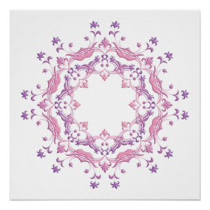 Póster Mandala floral étnica.