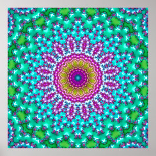 Póster Mandalá fractal 3