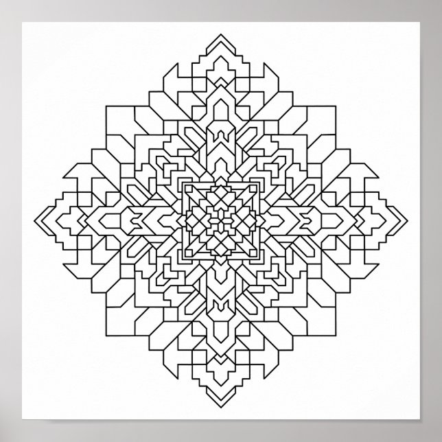 Póster Mandala geométrica #14 (Frente)