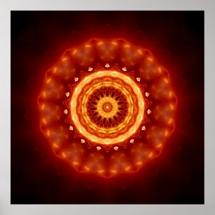 Póster Mandala Golden Blossom