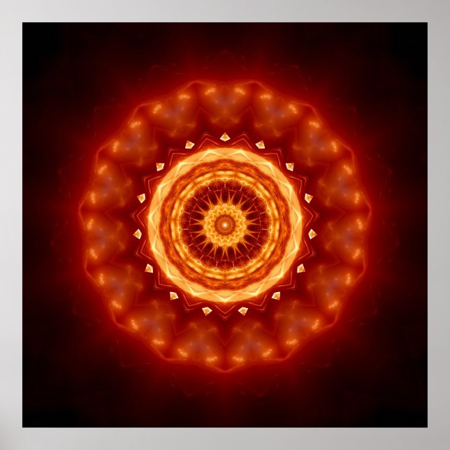 Póster Mandala Golden Blossom (Frente)