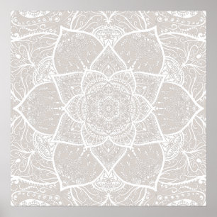 Póster Mandala gris y blanco - Loergans en Lynx