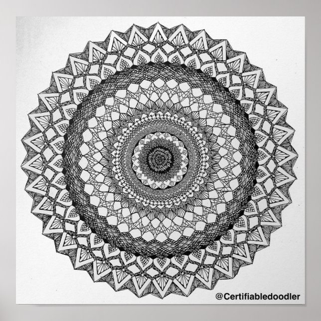 Póster Mandala inspirada en matemáticas (Frente)
