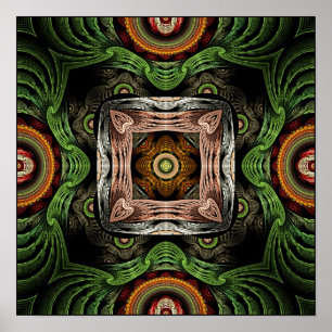 Póster Mandala metalizado de la escultura