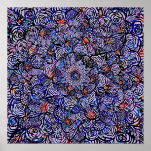 Póster Mandala Naturaleza Flor Floral Mandalas