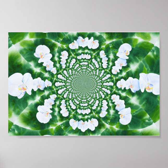 Póster Mandala Orquídea Blanca (Frente)