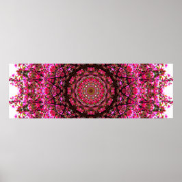 Póster Mandala Panorámica Rosa