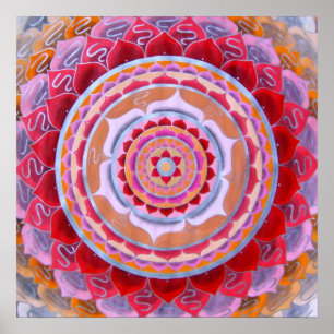 Póster Mandala persa de la flor