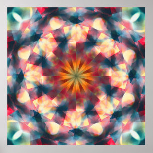 Póster Mandala psicodélica de Kaleidoscópico de Prisma