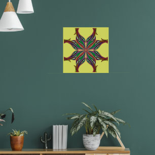 Póster Mandala psicodélica moderna