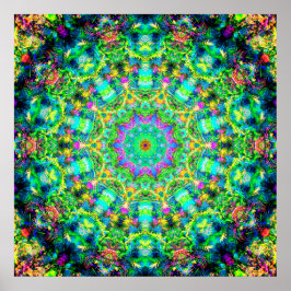 Póster Mandala psicodélica muy colorida