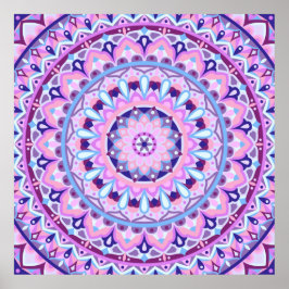 Póster Mándala púrpura boho espiritual meditación calma a