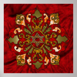 Póster Mandala roja de Jánuca