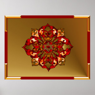 Póster Mandala roja de Jánuca