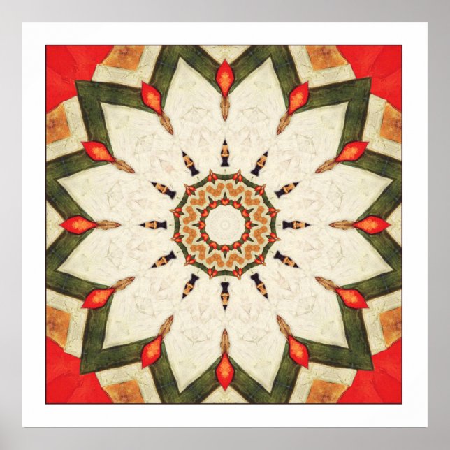 Póster Mandala roja turca (Frente)