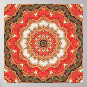 Póster Mandala roja turca cuatro