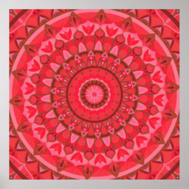 Póster Mandala Rojo Negrita Boho Vibrante Enérgico Amor