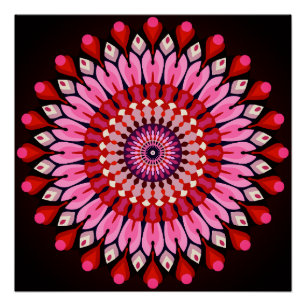 Póster Mandala rosa