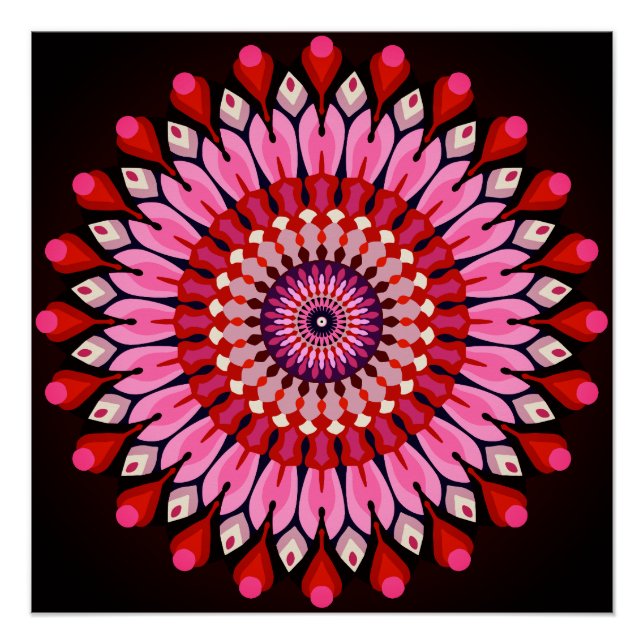 Póster Mandala rosa (Anverso)