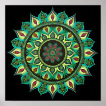 Mandala verde elegante | Bohemian Zen Minimalista