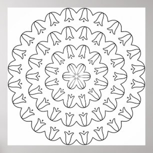 Póster Mandalas de Anillo de Tulipán Escalonado con Flujo