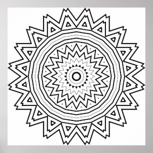 Póster Mandalas de Estallido de Estrella Radiante con Geo