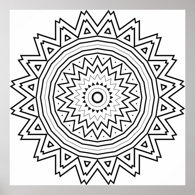 Póster Mandalas de Estallido de Estrella Radiante con Geo (Frente)
