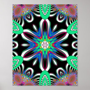 Póster Mandalas de Floración Eléctrica