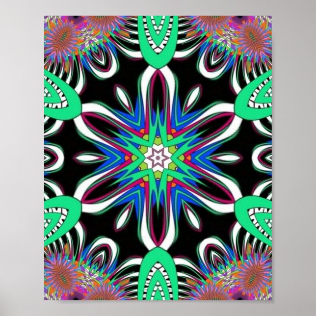 Póster Mandalas de Floración Eléctrica (Frente)
