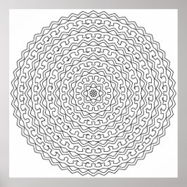 Póster Mandalas de Intrincados Bucles Concéntricos con Nú