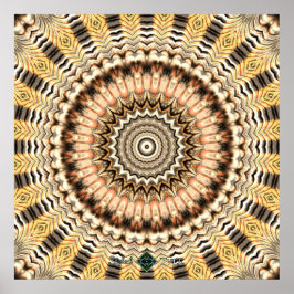 Póster Mandalas de Ondas Doradas