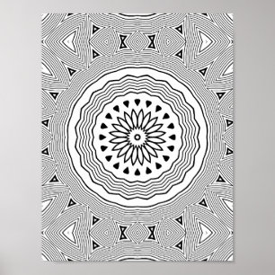 Póster Mandalas de Ondas Hipnóticas con Capas Geométricas