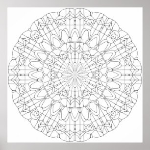 Póster Mandalas de Pétalos con Celosía Ornamentada y Geom