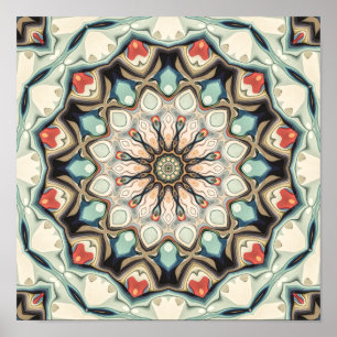 Póster Mandalas de tonos terrosos