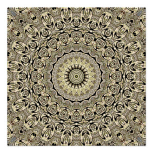 Póster Mandalas de tonos terrosos Patrones geométricos in